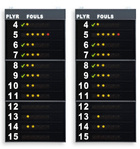 Anzeigetafeln  2x12 Spieler (Fouls) - Seitliche Anzeigetafeln - Statistikanzeigen - Elektronische Anzeigetafeln