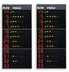 FIBA approved statistics panels, 2x12 players  (Player No. + Fouls)
