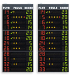 Tabelloni elettronici laterali 2x12 giocatori (n°maglia +falli +punti)-Tabelloni falli omologati FIBA