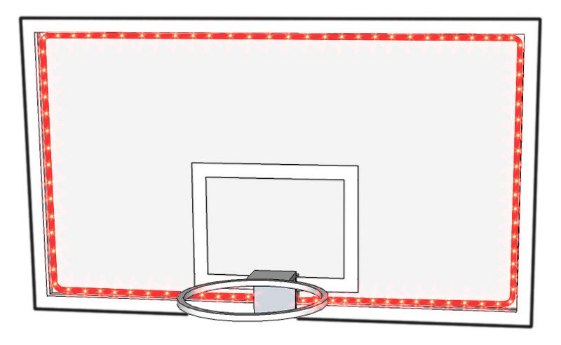 Favero Bandeau Lumineux Led Strip Perimeter Lights For Basketball Backboards Basketball Perimeter Lights End Of Period Lights Led Perimeter Lights Perimeter Led Light Strips Luminous Line Led Perimeter Lighting